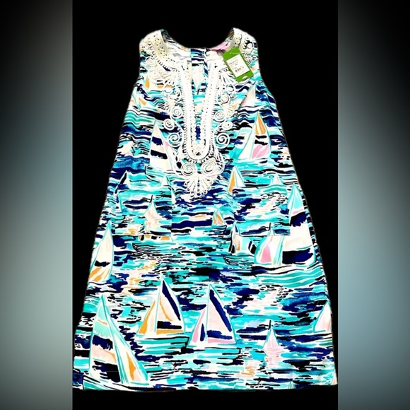 NWT $218 Lilly Pulitzer Carlotta Sailboat Shift Dress Size 00 - Picture 2 of 12